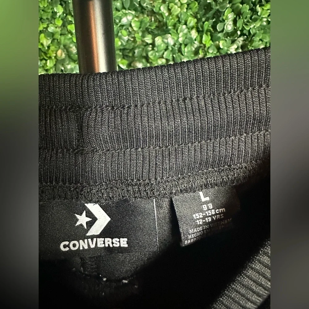 Converse All-Star Girl's Black Joggers Velour Sweatpants Size Large